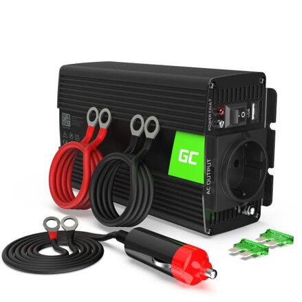 Green Cell ® měnič napětí 12V na 230V, 500W/1000W