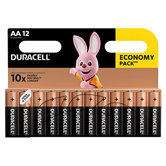 Baterie alkalická, AA, 1.5V, Duracell, blistr, 12-pack, 42305, Basic