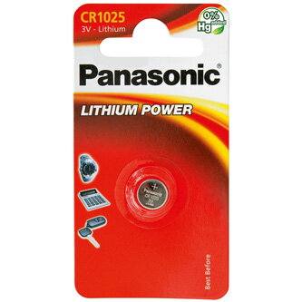 Baterie lithiová, knoflíková, CR1025, CR1025EL/1B, 3V, Panasonic, blistr, 1-pack