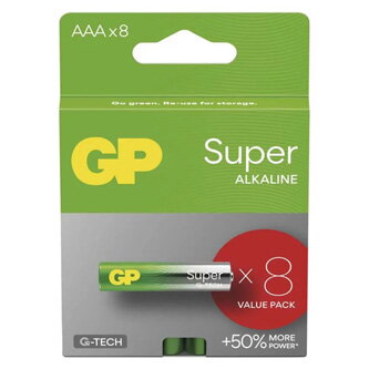 Baterie alkalická, AAA (LR03), AAA, 1.5V, GP, blistr, 6+2 pack