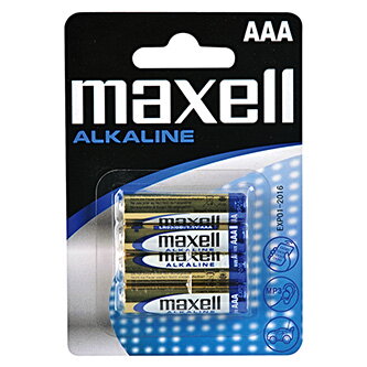 Baterie alkalická, LR-3, AAA, 1.5V, Maxell, blistr, 4-pack