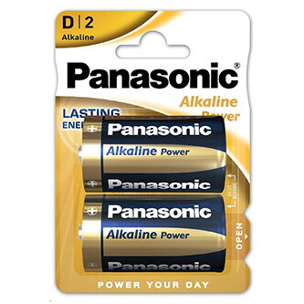 Baterie alkalická, velký monočlánek, D, 1.5V, Panasonic, blistr, 2-pack, Alkaline power