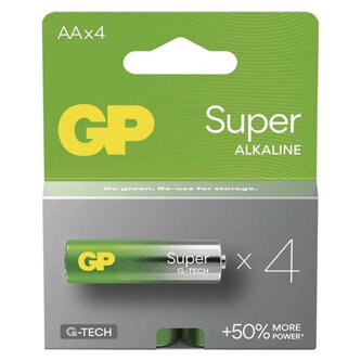 Baterie alkalická, AA, 1.5V, GP, blistr, 4-pack, SUPER