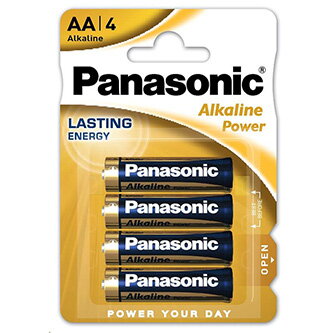 Baterie alkalická, AA, 1.5V, Panasonic, blistr, 4-pack, Alkaline power