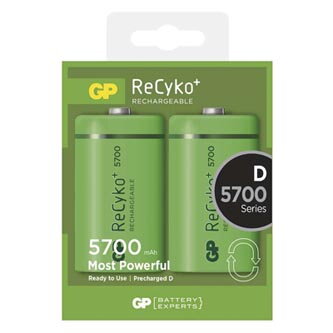 Baterie Ni-MH, HR20 (D) nabíjecí, 1.2V, 5700 mAh, GP, blistr, 2-pack