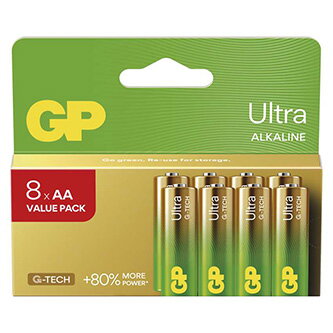 Baterie alkalická, AA (LR6), AA, 1.5V, GP, blistr, 8-pack, ULTRA