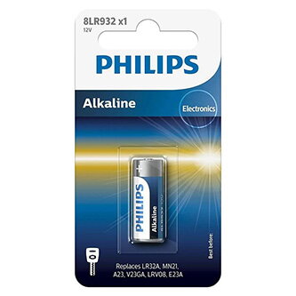 Baterie alkalická, A23, A23, 12V, PHILIPS, blistr, 1-pack, 8LR932/01B, V23GA,MN21,K23A,V23A,GP23A,LR23A