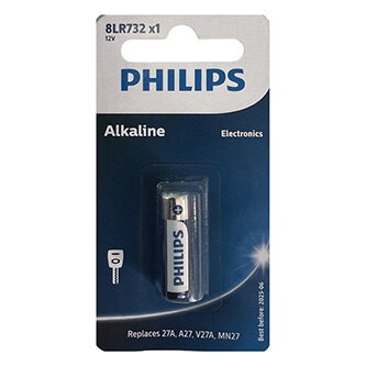 Baterie alkalická, A27, A27, 12V, PHILIPS, blistr, 1-pack, 8LR732/01B, MN27,GP27A,L828,V27GA,EL812,MS27