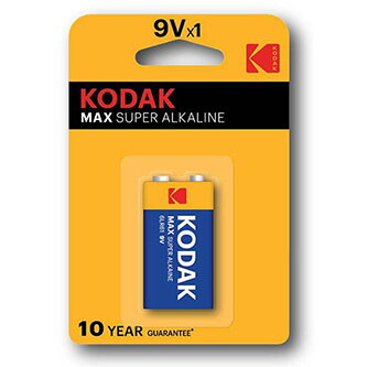 Baterie jednorázová alkalická, tužková, 9VA, 9V, Kodak, blistr, 1-pack, KOD-9VAMAX, Alkaline Max