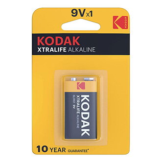 Baterie jednorázová alkalická, tužková, 9VA, 9V, Kodak, blistr, 1-pack, KOD-9VAXT, Alkaline XTRALIFE