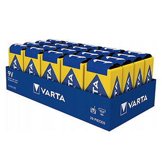 Baterie alkalická, 9V (6LR61), 6LR61, 9V, Varta, fólie, 20-pack, VAR-9VAIND, Industrial Pro