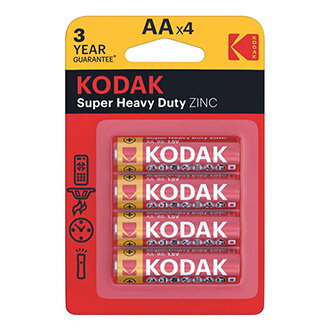 Baterie jednorázová zinkochloridová, tužková, AA, 1.5V, Kodak, blistr, 4-pack, KOD-R6, Extra Heavy Duty