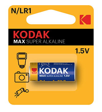 Baterie jednorázová alkalická, speciální, LR1, 1.5V, Kodak, blistr, 1-pack, KOD-LR1, alkalická