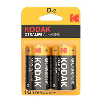Baterie jednorázová alkalická, tužková, LR20, 1.5V, Kodak, blistr, 2-pack, KOD-LR20XT, Alkaline XTRALIFE