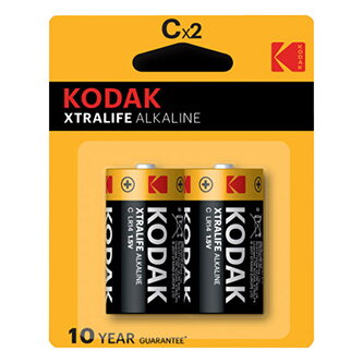 Baterie jednorázová alkalická, tužková, LR14, 1.5V, Kodak, blistr, 2-pack, KOD-LR14XT, Alkaline EXTRALIFE