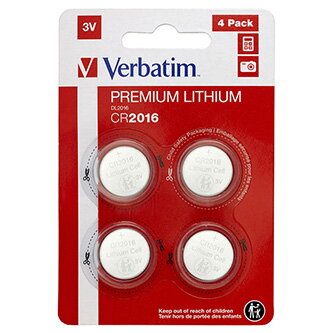 Baterie lithiová, knoflíková, CR2016, 3V, Verbatim, blistr, 4-pack, 49531