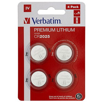Baterie lithiová, knoflíková, CR2025, 3V, Verbatim, blistr, 4-pack, 49532