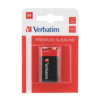 Baterie alkalická, R61, R61, 9V, Verbatim, blistr, 1-pack, 49924