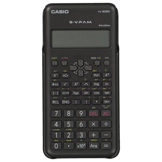 Casio kalkulačka FX 82 MS 2E, černá, školní, s dvouřádkovým displejem