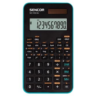 Sencor Kalkulačka SEC 106 BU, modrá, školní, desetimístná, modrý rámeček