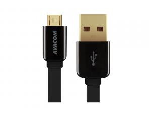 Kabel USB (2.0), USB A M- USB micro B M, 0.4m, černý, Avacom