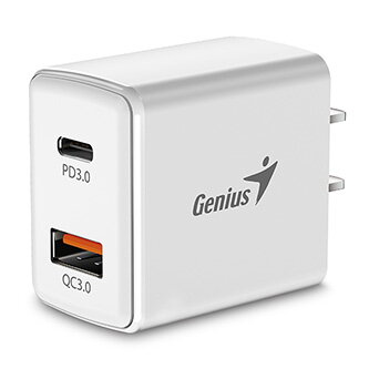 Genius Síťový adaptér 20W, 2 porty, USB-C, USB-A, PD-20AC