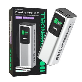 Greencell powerbanka 25200mAh 140W PD USB-C s rychlým nabíjením pro Laptop, MacBook, iPhone 16 15 14 max, Samsung Galaxy S25