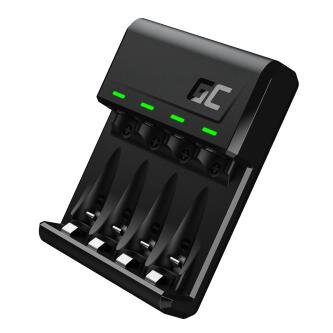 Green Cell nabíječka baterií GRADGC01, na 4 ks AA/AAA/C/D/9V, NiMH, 110-240V, nabíjení samotných článků, micro USB, USB-C