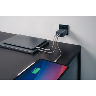 Verbatim, GaN cestovní nabíječka do sítě USB 3.0, USB C, šedá, 240 W, vyměnitelné vidlice C,G,A