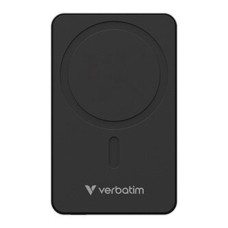 Verbatim, power banka s bezdrátovým nabíjením, 5V, nabíjení telefonu, 32225, 5000mAh, magnetické připevnění, Černá