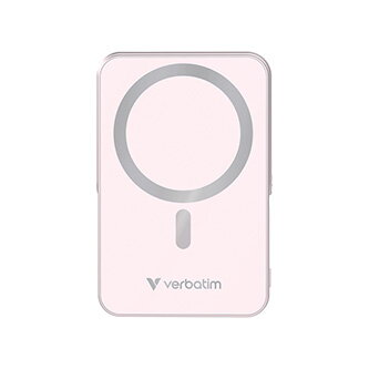 Verbatim, power banka s bezdrátovým nabíjením, 5V, nabíjení telefonu, 32267, 10 000mAh, magnetické připevnění, růžová