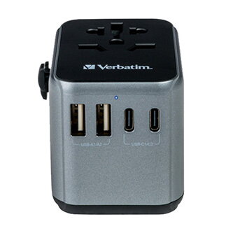 Verbatim, Cestovní adaptér univerzální World-to-World UTA-03 USB-A, USB-C, černý, 30 W