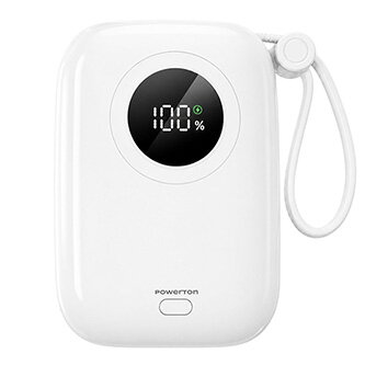 Powerton ENERGY WHITE EDITION Powerbanka 10000mAh, 2x USB-C, 22.5W, integrované kabely, bílá