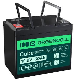 Green Cell CUBE LiFePO4 50Ah 12.8V 640Wh lithium Iron fosfátová baterie pro, golfový vozík, větrná elektrárna
