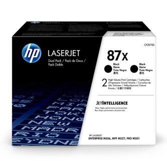 HP originální toner CF287XD, black, 36000 (2x18000)str., HP 87X, HP LaserJet Enterprise M506dh,dn,n,x, M501n, dual pack, 2x2,7 kg,