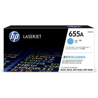HP originální toner CF451A, cyan, 10500str., HP 655A, HP Color LaserJet Enterprise M652dn,M652n,M653dh,M653, O