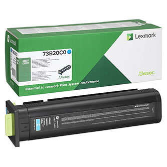 Lexmark originální toner 73B20C0, cyan, 15000str., return, Lexmark CS827de, CX827de