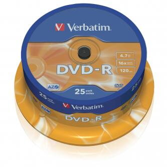 Verbatim DVD-R, Matt Silver, 43522, 4.7GB, 16x, cake box, 25-pack, bez možnosti potisku, 12cm, pro archivaci dat, DOPRODEJ