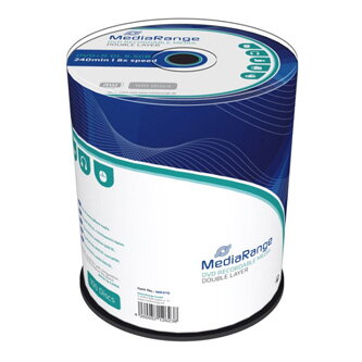 Mediarange DVD+R, MR470, 100-pack, 8.5GB, 8x, 12cm, Double Layer, cake box, bez možnosti potisku, pro archivaci dat