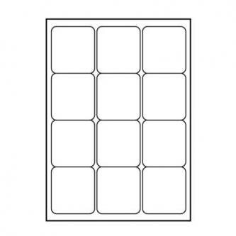 Logo etikety 66mm x 70mm, A4, matné, bílé, 12 etiket, 140g/m2, baleno po 25 ks, pro inkoustové a laserové tiskárny