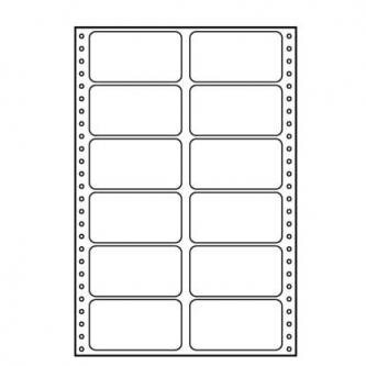 Tabelační etikety 89 x 48.8 mm, A4, dvouřadé, bílé, 12 etiket, baleno po 25 ks, pro jehličkové tiskárny