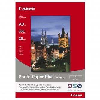 Canon Photo Paper Plus Semi-Glossy, foto papír, pololesklý, saténový typ bílý, A3, 260 g/m2, 20 ks, SG-201 A3, inkoustový