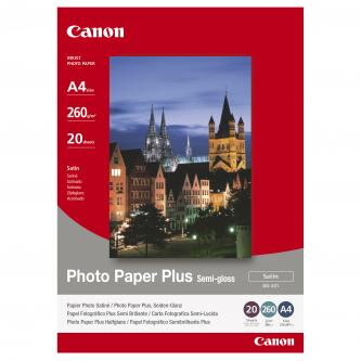 Canon Photo Paper Plus Semi-Glossy, foto papír, pololesklý, saténový typ bílý, A4, 260 g/m2, 20 ks, SG-201 A4, inkoustový