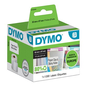 Dymo papírové štítky 57mm x 32mm, bílé, multifunkční, 1000 ks, 11354, S0722540