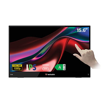 Verbatim přenosný monitor, Touch Monitor LIGHT, 15.6", Full HD (1920x1080), 60Hz, černý