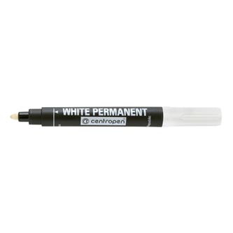 Centropen, popisovač 8586, bílý, 10ks, 2.5mm, vodní báze, cena za 1ks