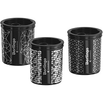 Berlingo, ořezávátko dvojité Double black, černá, 12ks