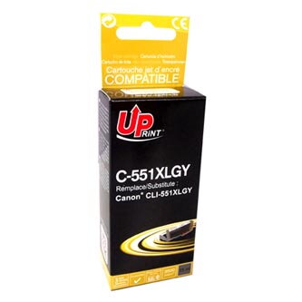 UPrint kompatibilní ink s CLI551GY XL, grey, 275str., 11ml, C-551XLGY, high capacity, pro Canon PIXMA iP7250, MG5450, MG6350