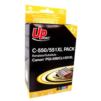 UPrint kompatibilní ink s CLI551, 2xblack/1xcyan/1xmagenta/1xyellow, C-551XL-PACK, pro Canon PIXMA iP7250, MG5450, MG6350