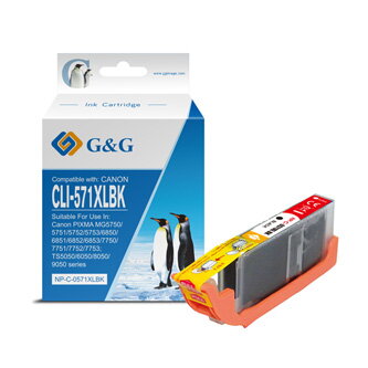 G&G kompatibilní ink s CLI571BK XL, black, 10,8ml, ml NP-C-0CL571XLBK, high capacity, Canon PIXMA MG5750, MG5751, MG5752, MG5753,